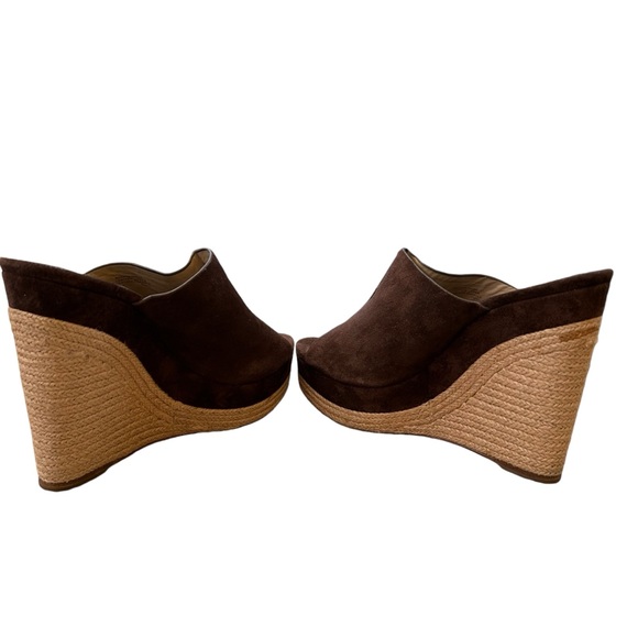 Michael Kors Collection Charlize Suede Wedge Mules Sandals Sz 9 / 39.5 - Picture 6 of 16